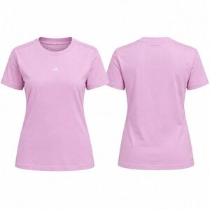 Adidas Women’s Small Essentials Logo T-Shirt Clear Pink White Cotton New Tags